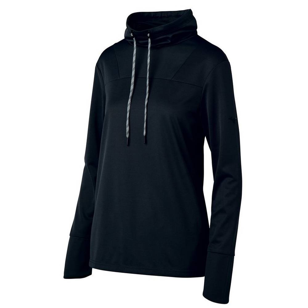 Mizuno April Ross Funnel Neck Női Pulóver Fekete WYN968230